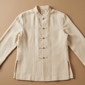 Natural Linen Stand-Collar
