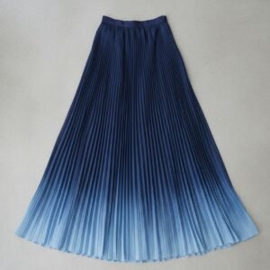 Indigo Pleated Skirt